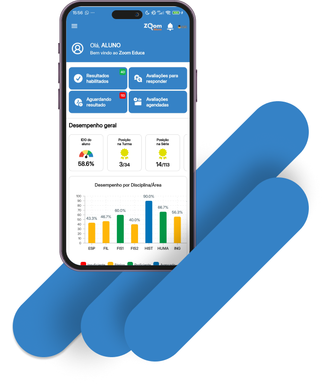 Tela mobile do sistema Zoom Educa